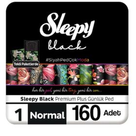 Sleepy Black Premium Plus 160 Adet Normal Günlük Ped