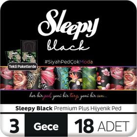 Sleepy Black Premium Plus 18'li Hijyenik Gece Ped