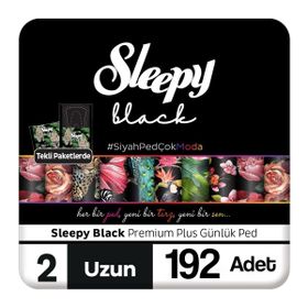 Sleepy Black Premium Plus 192 Adet Uzun Günlük Ped