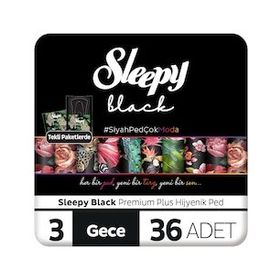 Sleepy Black Premium Plus 36'lı Gece Hijyenik Ped