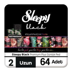 Sleepy Black Premium Plus 64 Adet Uzun Günlük Ped