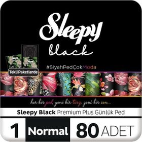 Sleepy Black Premium Plus 80 Adet Normal Günlük Ped
