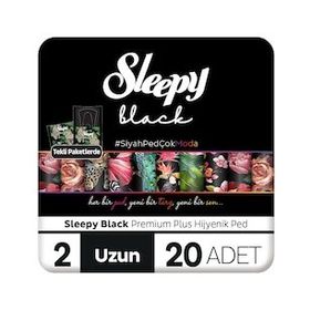 Sleepy Black Premium Plus Uzun 20x Hijyenik Ped