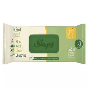 Sleepy Doğal Organik Pamuklu 50 Yaprak Islak Mendil