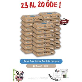 Sleepy Easy 50 Yaprak Clean Bio Çözünür Deniz Tuzu ve Deniz Yosunu Yüzey Temizlik Havlusu (3 adet)