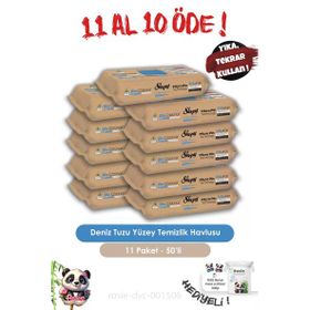 Sleepy Easy 50 Yaprak Clean Bio Çözünür Deniz Tuzu ve Deniz Yosunu Yüzey Temizlik Havlusu (3 adet)
