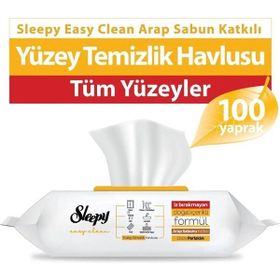 Sleepy Easy Clean 100 Yaprak Arap Sabunu Katkılı Yüzey Temizlik Havlusu