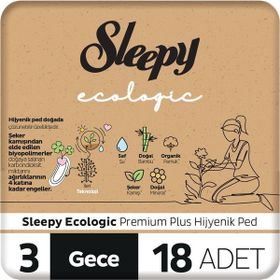 Sleepy Ecologic Gece 18'li Hijyenik Ped