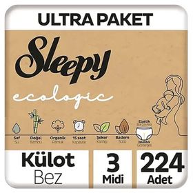 Sleepy Ecologic No:3 Midi 224 Adet Külot Bebek Bezi