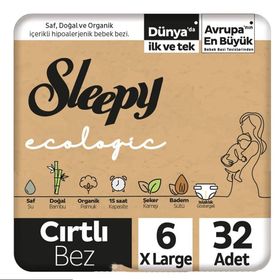 Sleepy Ecologic No:6 XLarge 32 Adet Bebek Bezi