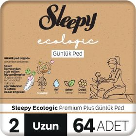 Sleepy Ecologic Normal Premium Plus 2 Uzun 64'lü Günlük Ped