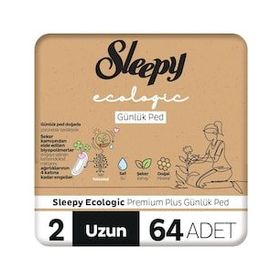 Sleepy Ecologic Normal Premium Plus 2 Uzun 64'lü Günlük Ped
