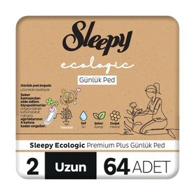Sleepy Ecologic Normal Premium Plus 2 Uzun 64'lü Günlük Ped