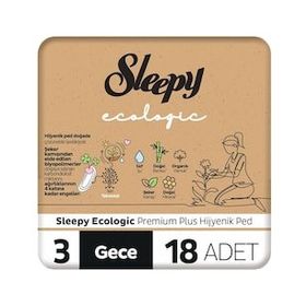 Sleepy Ecologic Premium Plus Gece 18 Adet Hijyenik Ped
