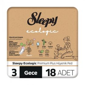 Sleepy Ecologic Premium Plus Gece 18 Adet Hijyenik Ped