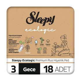 Sleepy Ecologic Premium Plus Gece 18 Adet Hijyenik Ped