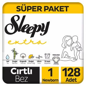 Sleepy Extra No:1 Yenidoğan 128 Adet Bebek Bezi