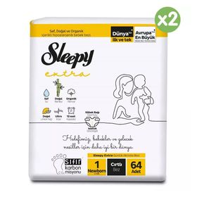 Sleepy Extra No:1 Yenidoğan 128 Adet Bebek Bezi