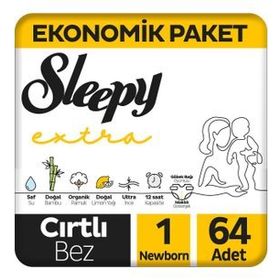 Sleepy Extra No:1 Yenidoğan 64 Adet Bebek Bezi