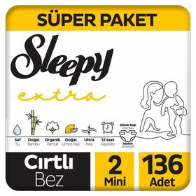 Sleepy Extra No:2 Mini 136 Adet Bebek Bezi