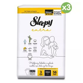 Sleepy Extra No:3 Midi 168 Adet Külot Bebek Bezi