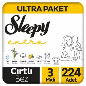 Sleepy Extra No:3 Midi 224 Adet Bebek Bezi