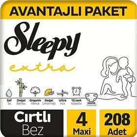 Sleepy Extra No:4 Maxi 208 Adet Bebek Bezi