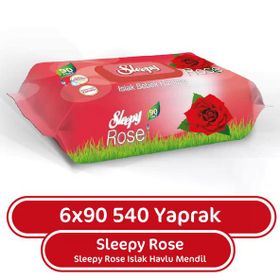 Sleepy Gül Kokulu 6x90 540 Yaprak Islak Havlu Mendil