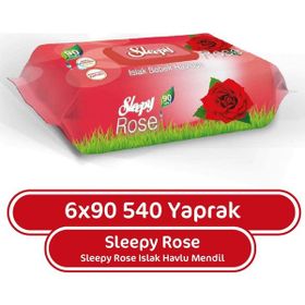 Sleepy Gül Kokulu 6x90 540 Yaprak Islak Havlu Mendil