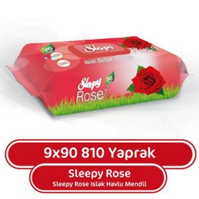 Sleepy Gül Kokulu 9x90 810 Yaprak Islak Havlu Mendil