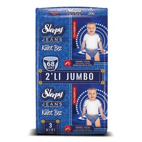 Sleepy Jeans No:3 Midi 68 Adet Külot Bebek Bezi