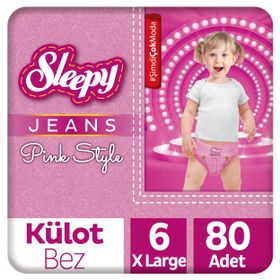 Sleepy Jeans Pink Style No:6 XLarge 80 Adet Külot Bebek Bezi