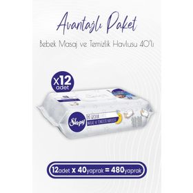 Sleepy Lavanta Yağlı 12x40 Adet Masaj ve Temizlik Havlusu