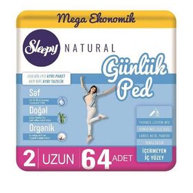 Sleepy Mega Natural Uzun 64'lü Günlük Ped