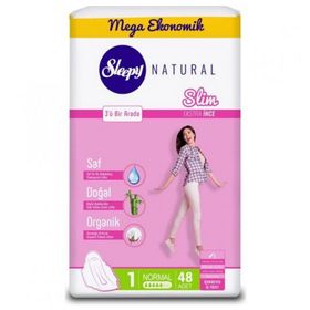 Sleepy Mega Paket Natural Slim Ekstra İnce Normal 48'li Ped