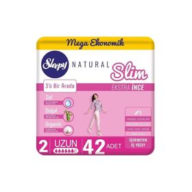 Sleepy Mega Paket Natural Slim Ekstra İnce Uzun 42'li Ped