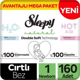 Sleepy Natural Double Soft No:1 Yenidoğan 160 Adet Bebek Bezi