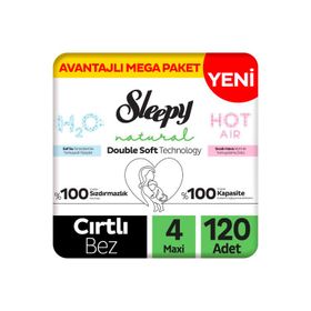 Sleepy Natural Double Soft No:4 Maxi 120 Adet Bebek Bezi