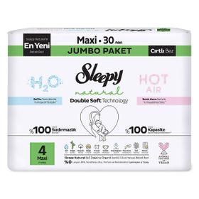 Sleepy Natural Double Soft No:4 Maxi 30 Adet Bebek Bezi