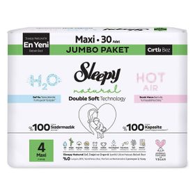 Sleepy Natural Double Soft No:4 Maxi 30 Adet Bebek Bezi