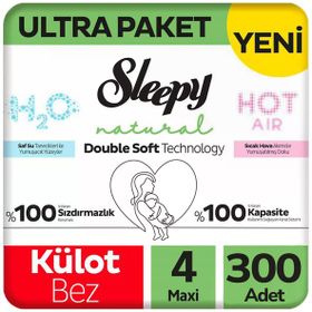 Sleepy Natural Double Soft No:4 Maxi 300 Adet Külot Bebek Bezi