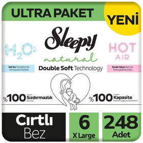 Sleepy Natural Double Soft No:6 XLarge 248 Adet Bebek Bezi