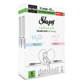 Sleepy Natural Double Soft No:6 XLarge 62 Adet Külot Bebek Bezi