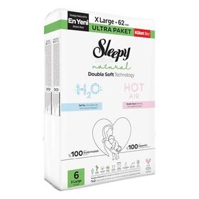 Sleepy Natural Double Soft No:6 XLarge 62 Adet Külot Bebek Bezi