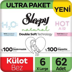 Sleepy Natural Double Soft No:6 XLarge 62 Adet Külot Bebek Bezi