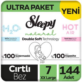 Sleepy Natural Double Soft No:7 XXLarge 144 Adet Bebek Bezi
