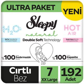 Sleepy Natural Double Soft No:7 XXLarge 192 Adet Bebek Bezi