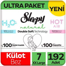 Sleepy Natural Double Soft No:7 XXLarge 192 Adet Külot Bebek Bezi
