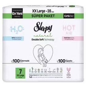 Sleepy Natural Double Soft No:7 XXLarge 28 Adet Bebek Bezi