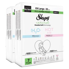 Sleepy Natural Double Soft No:7 XXLarge 64 Adet Bebek Bezi